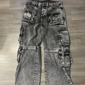 Multipocketed jeans light washed